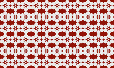 six-petal flower pattern with red background. Batik pattern. seamless pattern. 