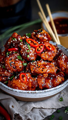 chinese food in a pan