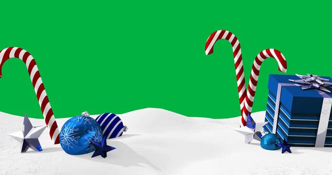 Digital animation of blue christmas gift box