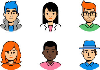 Fototapeta premium Diverse Vector Character Illustrations for Web and Design
