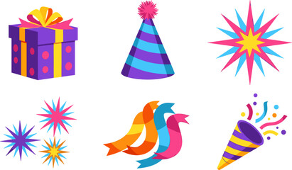 Obraz premium Vibrant Birthday Celebration Icons