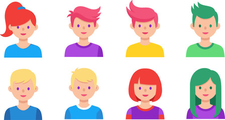 Fototapeta premium Diverse Character Icons Collection