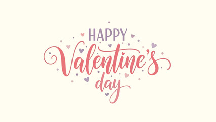 Happy Valentine's Day greeting with hearts and elegant typography