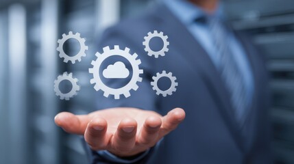 Cloud infrastructure specialists overseeing seamless domain name updates through AIdriven management software.