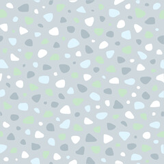 テラゾー柄のパターン（ウィンターカラー）ー 落ち着いた北欧テイストのウィンターカラーのテラゾー柄。デザインペーパー、マスキングテープ、マスキングシールブック、フレークシール、クリアファイル、手帳デコ素材、ノート表紙、ハンカチ、箸、マグカップ、皿、キッチンクロス、キッチン雑貨、ポーチ等に最適。