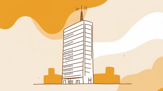 The building is shown from different angles with a bright background. It highlights the structure and its environment in a simple manner. The focus is on the design and details