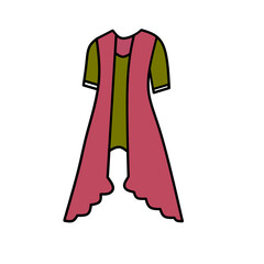 Pink and green kimono robe