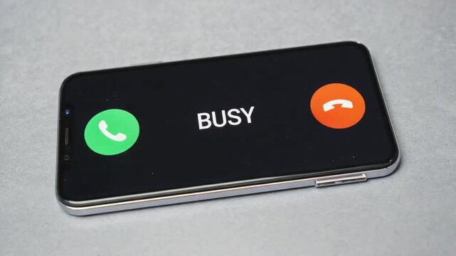 Busy message on an incoming call.