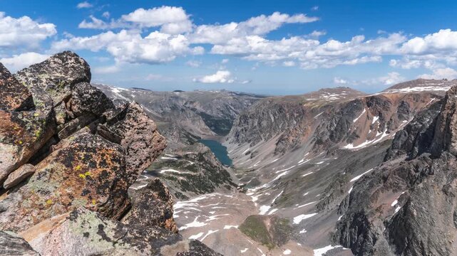 Clouds over rugged glacially carved valley 