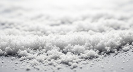 Obraz premium Close up view of fine white crystalline powder scattered across a gray surface
