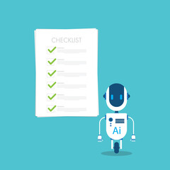 AI chatbot with online checklist for to-do list assistants task planning concept