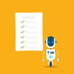 AI chatbot with online checklist for to-do list assistants task planning concept