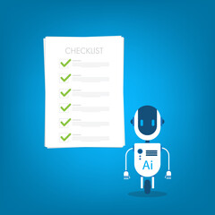 AI chatbot with online checklist for to-do list assistants task planning concept
