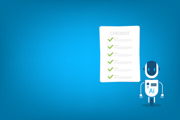 AI chatbot with online checklist for to-do list assistants task planning concept