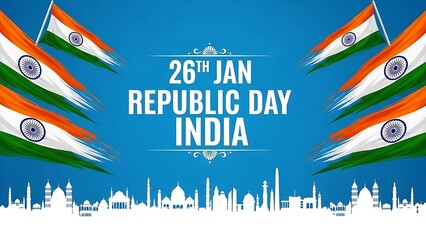 Republic day india 26th january celebration background