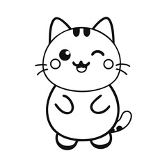 Cute cartoon kitten illustration vector