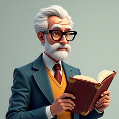 The Distinguished Scholar: 3D Animated Wise Professor