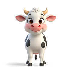 Adorable 3D Cartoon Baby Cow Character