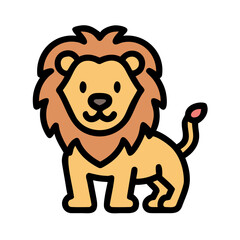 Fototapeta premium Cute cartoon lion character illustration on white background