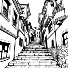 Naklejka premium street in the old city of jerusalem