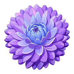 A vibrant and detailed illustration of a purple and blue lotus flower