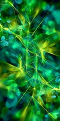 Vibrant Green and Yellow Patterns in a Digital Environment