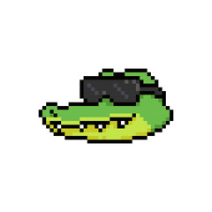 cool crocodile draw pixel art