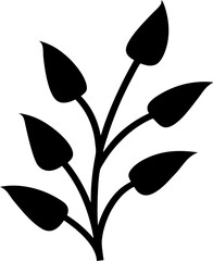 Meadow Wild Plants Silhouette for Floral Nature Design