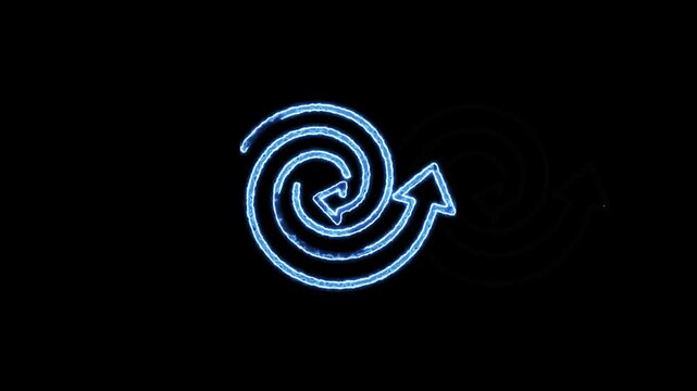 Curved Arrow Glowing Motion Graphic