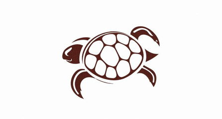 A cute cartoon illustration of a red sea turtle reptile holding a sign underwater, featuring a vector art design perfect for a nature icon or wildlife tattoo pattern