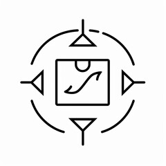 Modern abstract icon representing data analysis and insights within a system