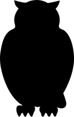 Owl Silhouette Isolated Black Night Wildlife Graphic