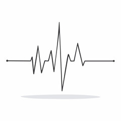 Minimalist Black Line Depicting Heartbeat Pulse Waveform on White Background Symbolizing Vital Signs Monitoring and Medical Technology Diagnostics Health Concept