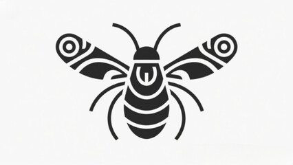 A funny cartoon vector illustration of a cute black and white spider and a flying wasp character surrounded by various nature insects like a bee and dragonfly in a simple wildlife design