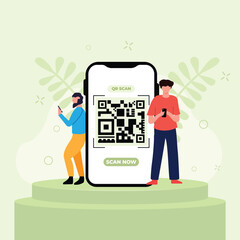  Scan me set collection, scan me illustration, qr code scanning illustration, scan me label fullcolor, scan me banner collection