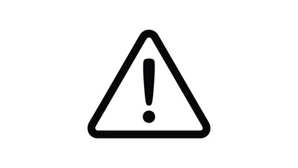 Warning alert triangle icon with exclamation mark, caution hazard symbol outline vector