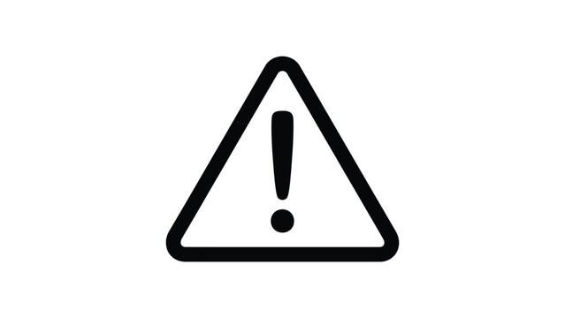 Warning alert triangle icon with exclamation mark, caution hazard symbol outline vector
