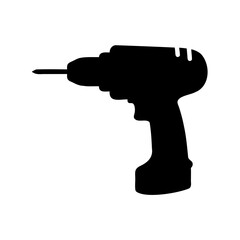 Silhouette of a cordless drill showing its power and construction design