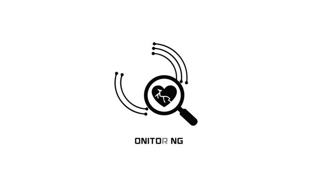 Charity and investigation concept featuring a magnifying glass over a heart symbol.