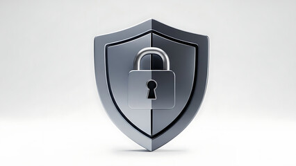 Vector illustration of a glossy web button featuring a secure padlock and keyhole symbol on a white background for internet safety and computer information protection