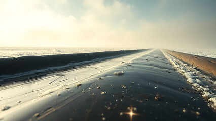 sunrise over the road