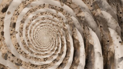 Fototapeta premium Abstract Spiral Pattern with Earthy Tones and Textured Surface.