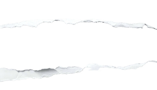 Torn white paper strips reveal black void. Jagged edges create a textured, abstract background - Powered by Adobe