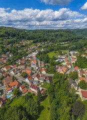 Das N&uuml;rnberger Land rund um die Ortschaft Vorra an der Pegnitz aus der Vogelperspektive