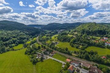 Das N&uuml;rnberger Land rund um die Ortschaft Vorra an der Pegnitz aus der Vogelperspektive