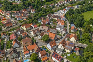 Ausblick auf die Gemeinde Vorra im mittelfr&auml;nkischen Pegnitztal nahe Hersbruck