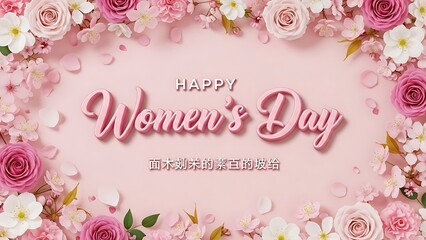 Happy women's day celebration with beautiful floral background