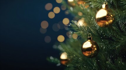 Close up Christmas tree background, suitable for holiday decorations, winter themes, or Christmas-related designs.