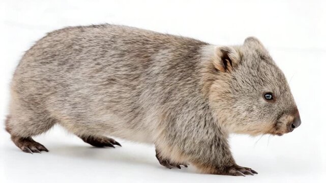 wombat isolated on white background wildlife video