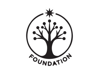 Obraz premium Foundation Logo Design with Tree Symbolizing Growth and Unity